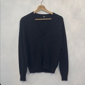 Uniqlo Men's Charcoal Cardigan Sweater